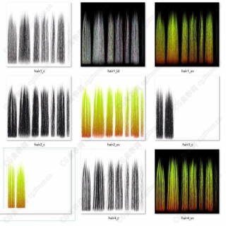 毛发头发专用贴图 4K透贴材质图下载