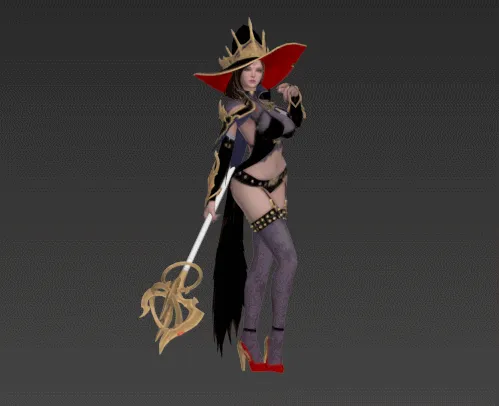 美女魔法师游戏人物模型