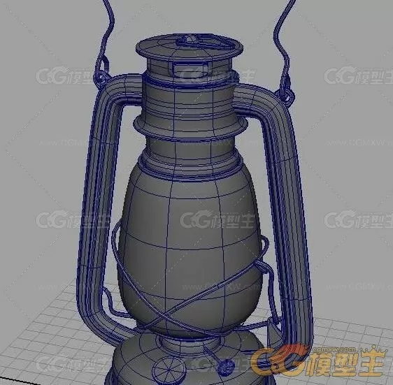 马灯maya模型一个！一盏马灯煤油灯maya模型下载！登山防风煤油灯maya模型下载！-2