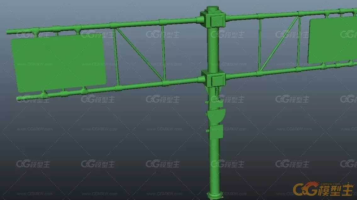 各种公交广告马路十字路口广告牌公路巨型广告牌maya模型下载！-4