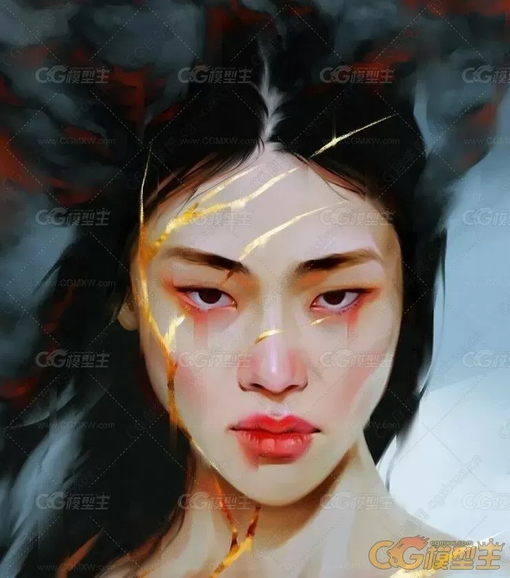 Antarctic Spring俄罗斯自由艺术家黑暗 野性 头像原画作品164p-5