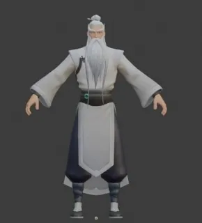 古风武术大师，师父3D模型。