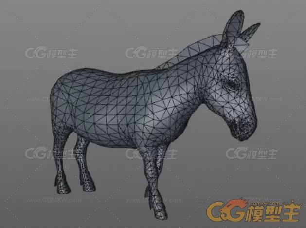 有绑定和动画的毛驴C4D模型-2