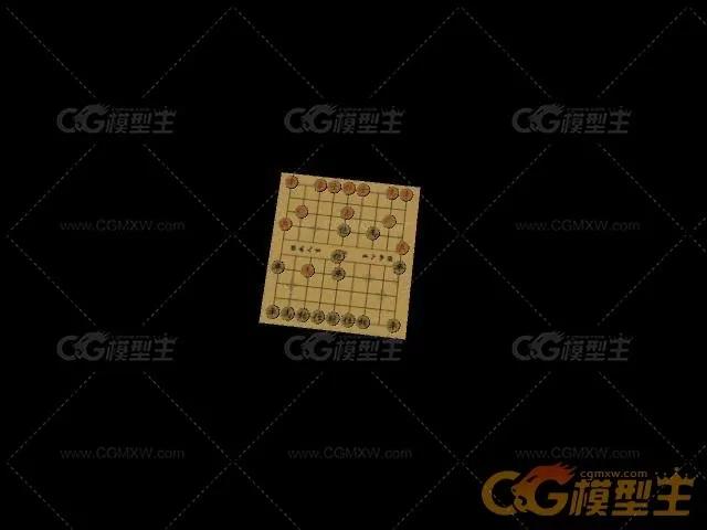 写实中国象棋maya模型下载！maya中国象棋模型动画下载！含材质贴图！-1