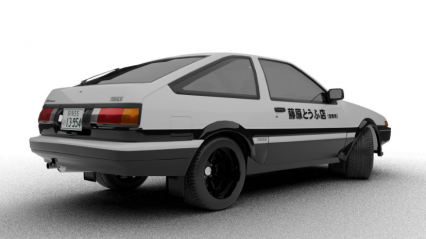 有内部结构的Toyota丰田ae86 《头文字D》汽车3D模型