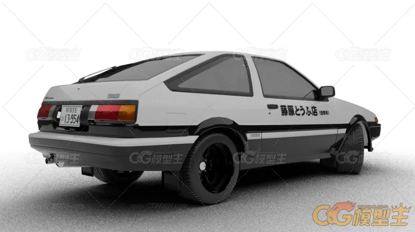 有内部结构的Toyota丰田ae86 《头文字D》汽车3D模型-1