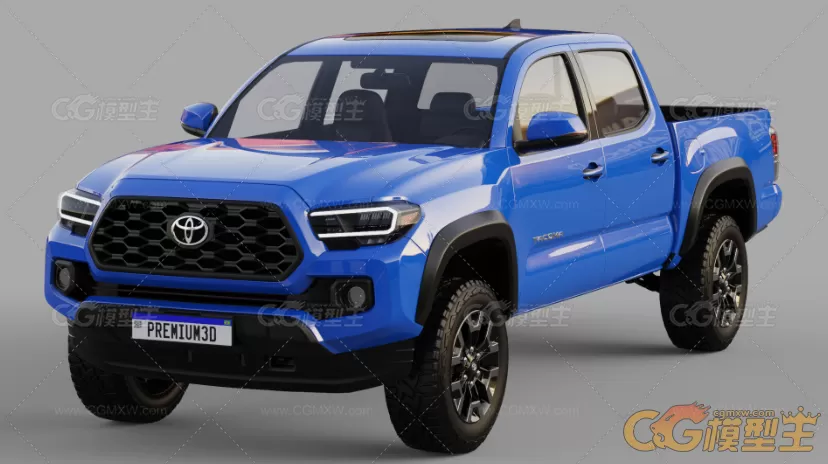 田Tacoma 2020款丰田Tacoma皮卡车3D模型-1