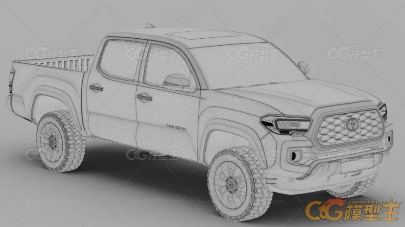 田Tacoma 2020款丰田Tacoma皮卡车3D模型-10