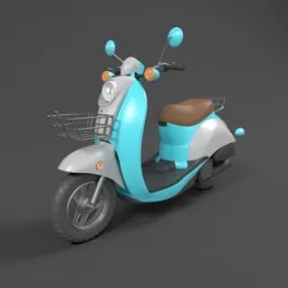 电动摩托车，电瓶车3D模型。