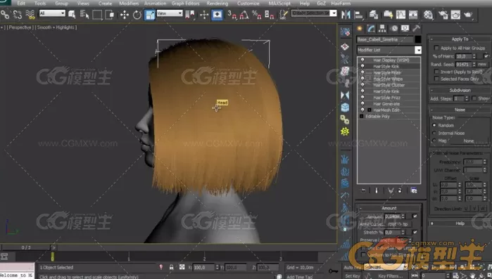 3dsMax真实头发制作视频教程 英文-5