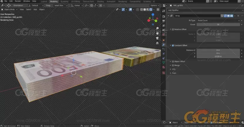 欧元，纸币3D模型-10