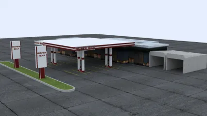 加油站3D模型