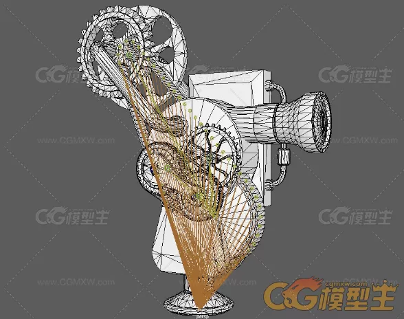 蒸汽朋克投影仪3d模型-7