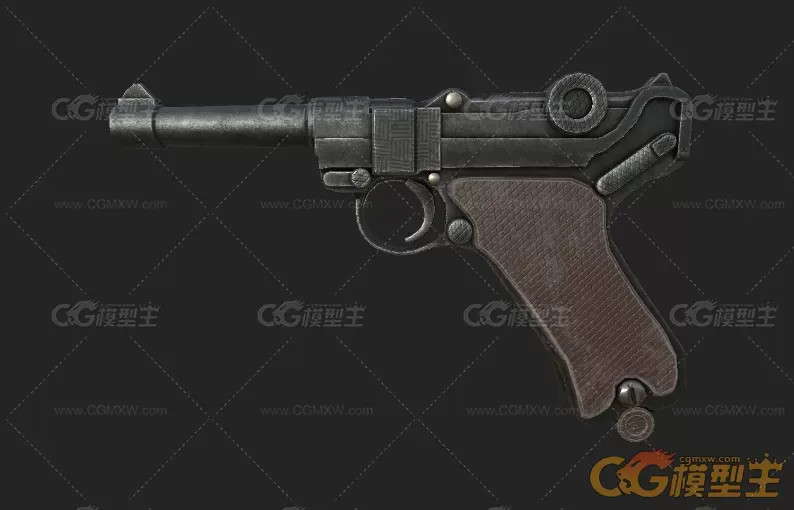 鲁格 Luger 1手枪3D模型-1