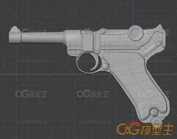 鲁格 Luger 1手枪3D模型-2