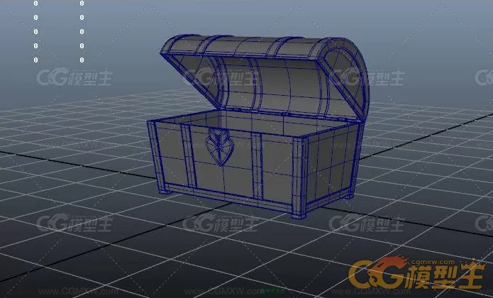 一盏角新颖的路灯和一个宝箱maya模型下载！神秘宝箱和时尚路灯maya模型下载！-2