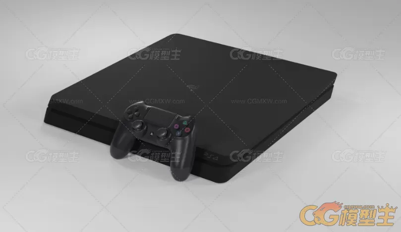 索尼PS4 Slim游戏机3D模型-1