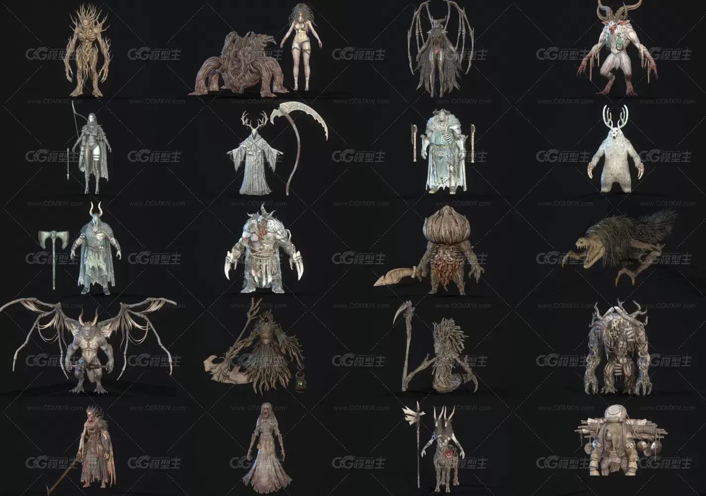 韩风次时代奥丁英灵殿全套资源魔幻中世纪有骨骼有动画3D模型PBR-21