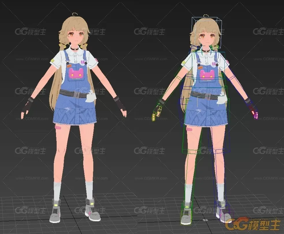 幻塔女主角模型 带绑定-1