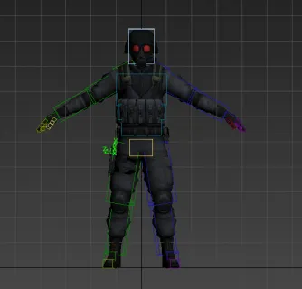 死神汉克3D模型 带绑定和手枪武器