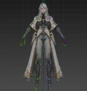 白发女3D模型 带bip骨骼