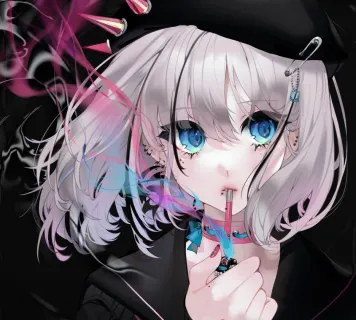 插画师Unxxi气质耳钉少女推特作品，更新到20210827