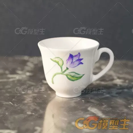 次世代材质茶杯，瓷杯3D模型-1