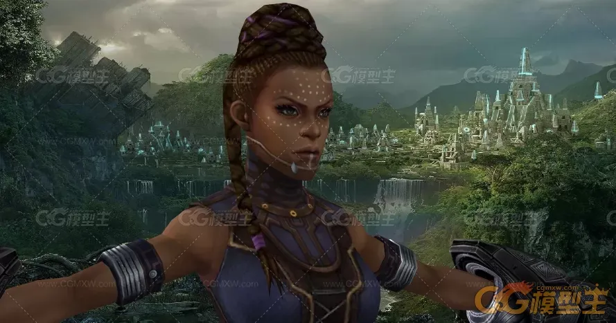 已绑定的漫威shuri 3D模型-2