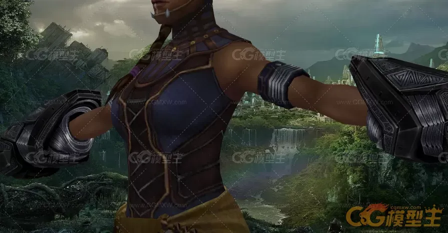已绑定的漫威shuri 3D模型-3