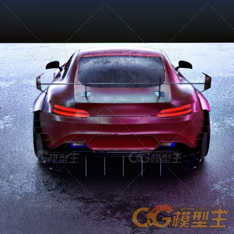 次世代材质奔驰AMG GT跑车3d模型-2