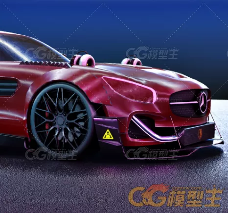 次世代材质奔驰AMG GT跑车3d模型-7