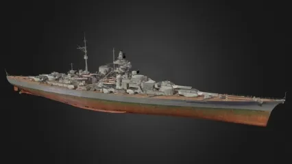 俾斯麦号(Bismarck)战舰3d模型