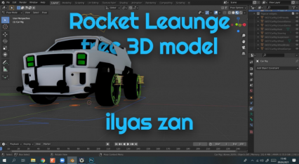 绑定的喷气式汽车3D模型