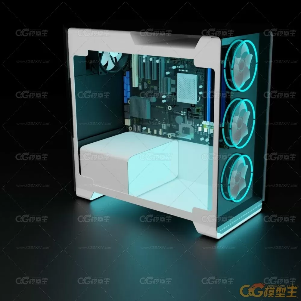 电脑主机_游戏Pc_diy机箱 3D模型-1