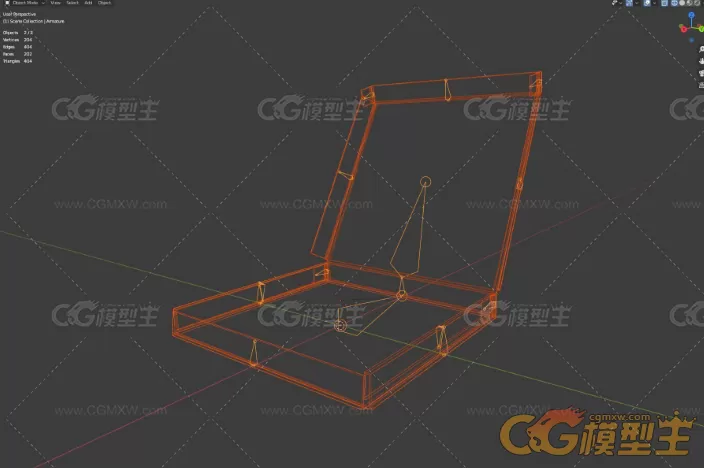 披萨盒子，纸盒3D模型-5