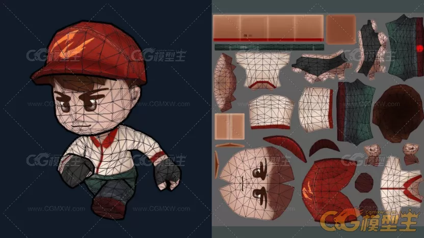 带绑定和动画的卡通小人游戏3D模型-4