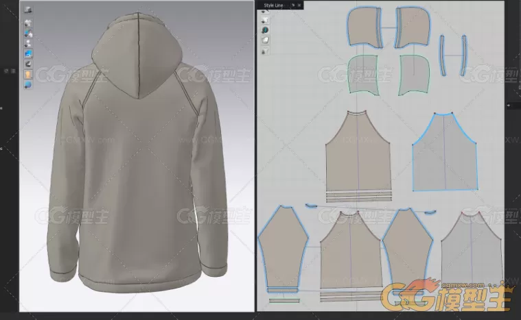 MD男士帽衫3D模型-3