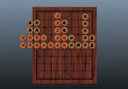 象棋maya模型下载！逼真写实的一盘象棋maya模型下载！象棋含棋盘和棋子maya模型！