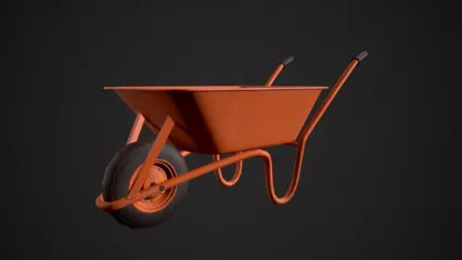 建筑工地手推车3D模型