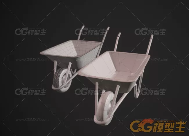 建筑工地手推车3D模型-8