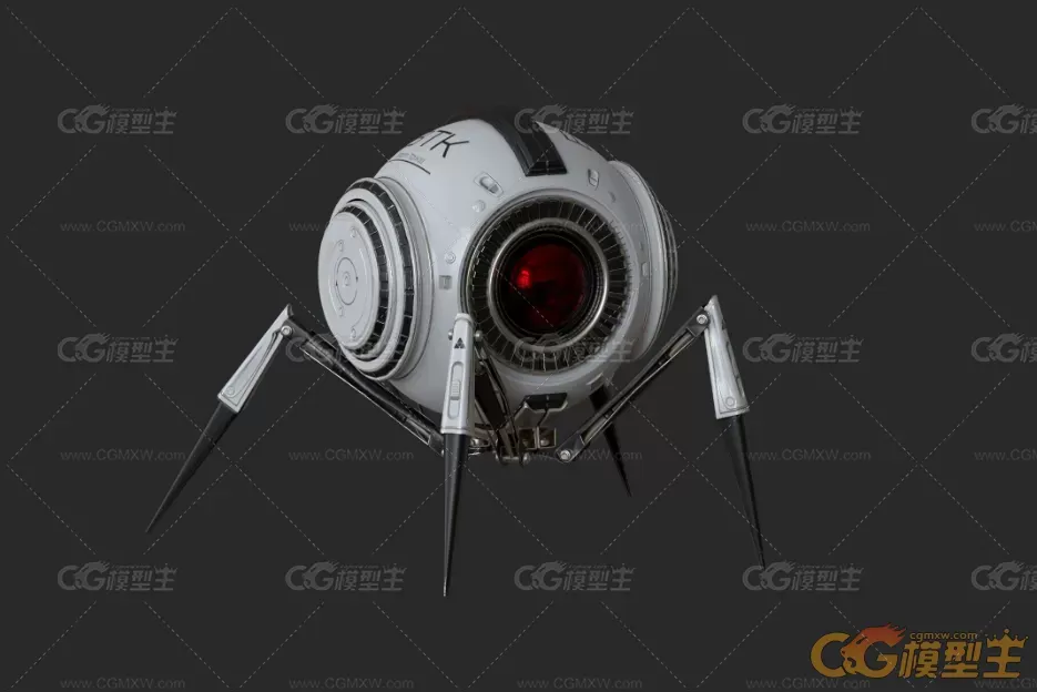 蜘蛛型四足科幻机器人3D模型-1