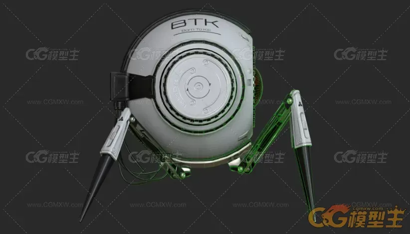 蜘蛛型四足科幻机器人3D模型-4