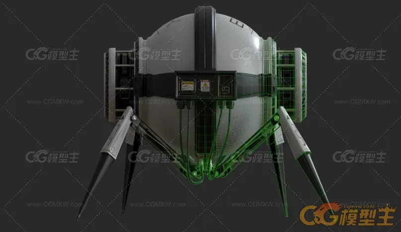 蜘蛛型四足科幻机器人3D模型-5