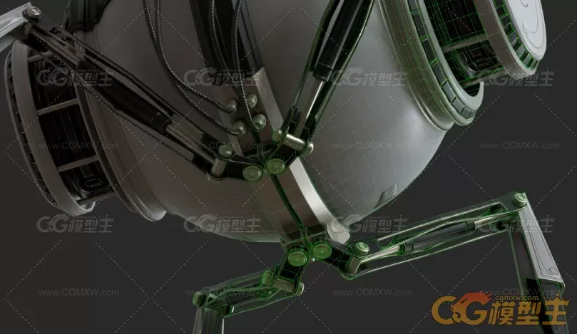 蜘蛛型四足科幻机器人3D模型-9