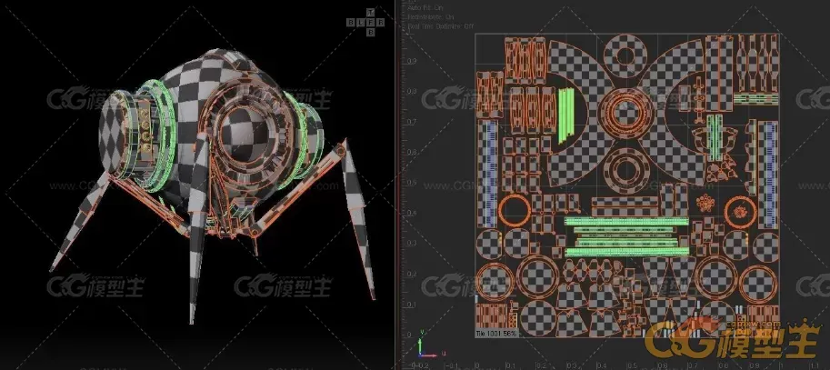 蜘蛛型四足科幻机器人3D模型-12