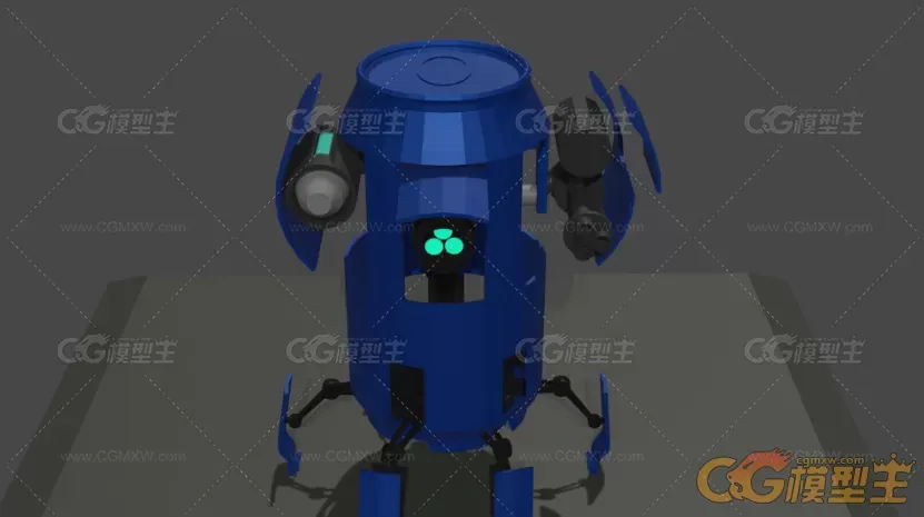 带绑定和动画的易拉罐机器人3D模型-4
