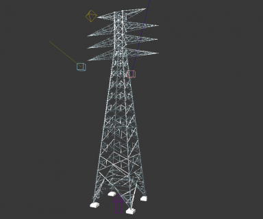 高压塔3dmax模型下载！高压电线的铁塔3dmax模型下载！高压电线塔基站3dmax模型下载！