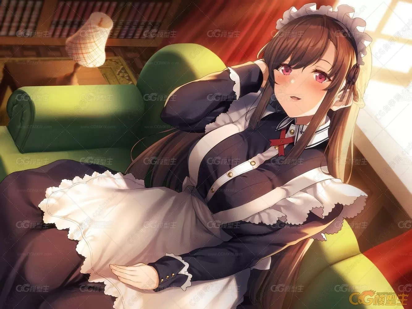 画风超赞的二次元女仆系列插画1657P-2