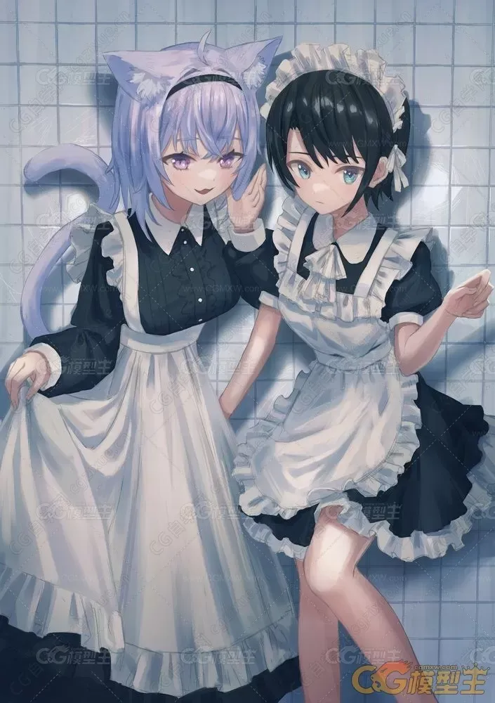 画风超赞的二次元女仆系列插画1657P-5