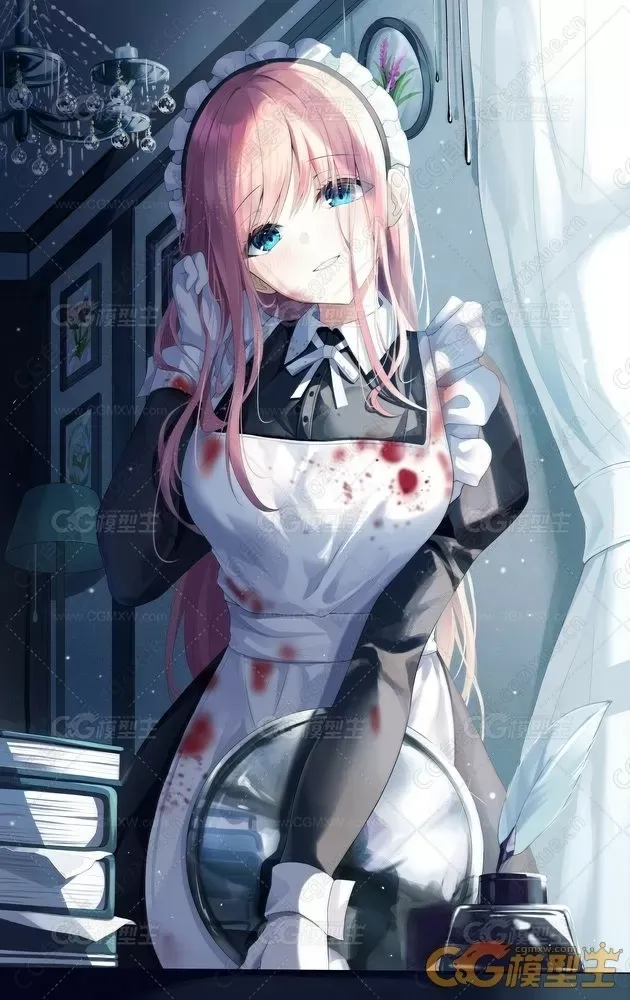 画风超赞的二次元女仆系列插画1657P-8